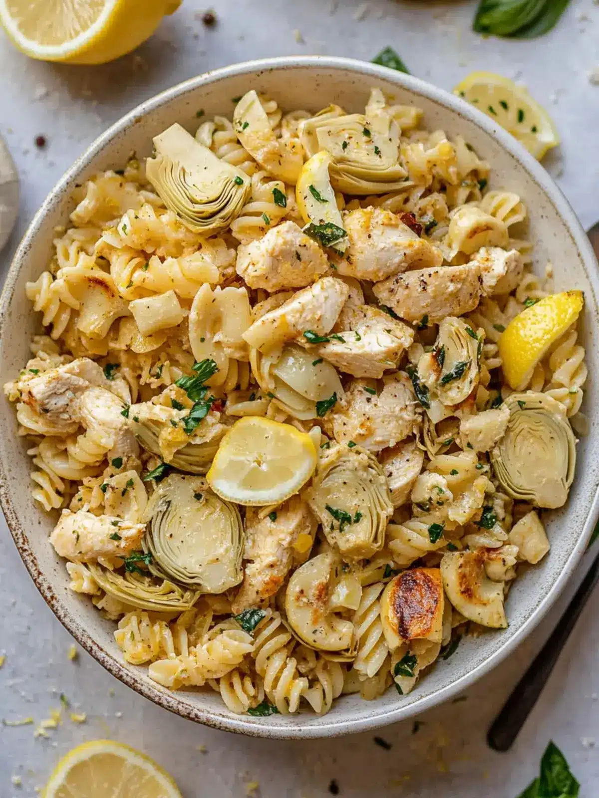 Zesty Lemon Chicken Artichoke Pasta Salad for Your Next Feast 2 Lemon Chicken Artichoke Pasta Salad.