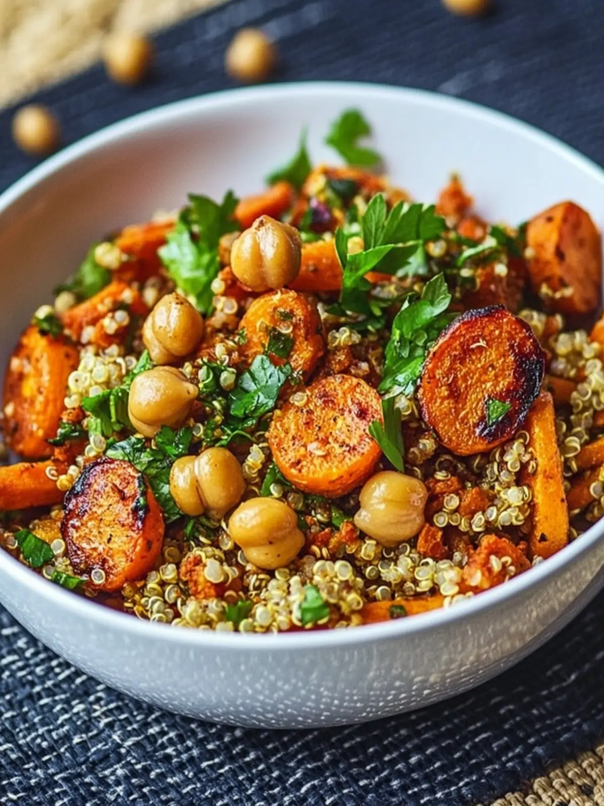 Moroccan Roasted Carrot and Chickpea Quinoa Salad Bliss 2 Moroccan Roasted Carrot and Chickpea Quinoa Salad