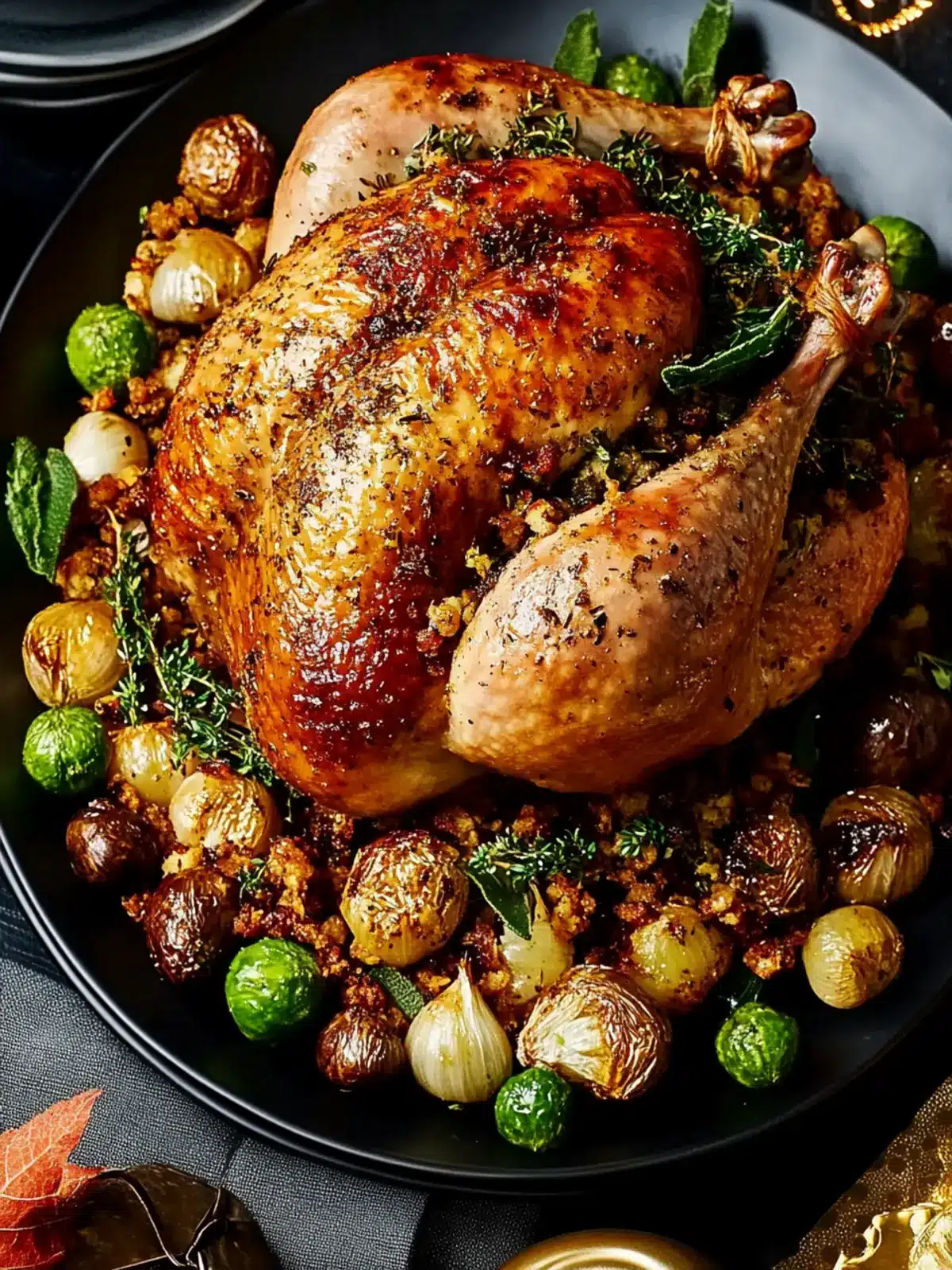 Garlic and Herb Stuffed Tender Turkey Crown for a Festive Feast 4 Garlic and herb stuffed tender turkey crown