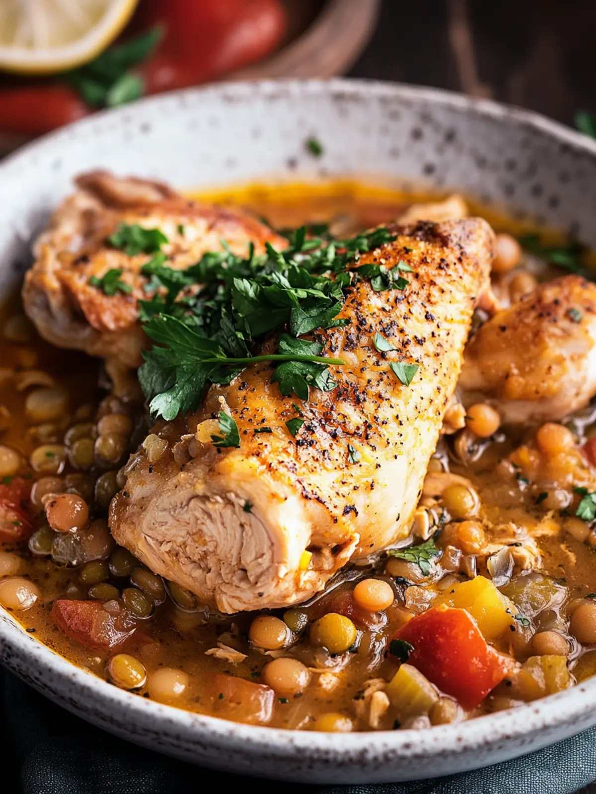 Hearty Moroccan Rfissa Medhoussa: Comfort in Every Spoonful 2 Moroccan Rfissa Medhoussa (Chicken and Lentil Stew)