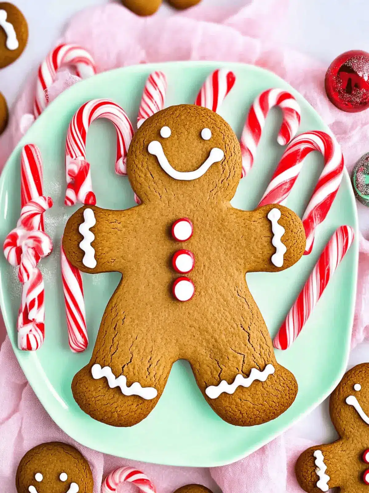 Gingerbread Holding Candy Canes: Holiday Fun for Kids 2 Gingerbread Holding Candy Canes