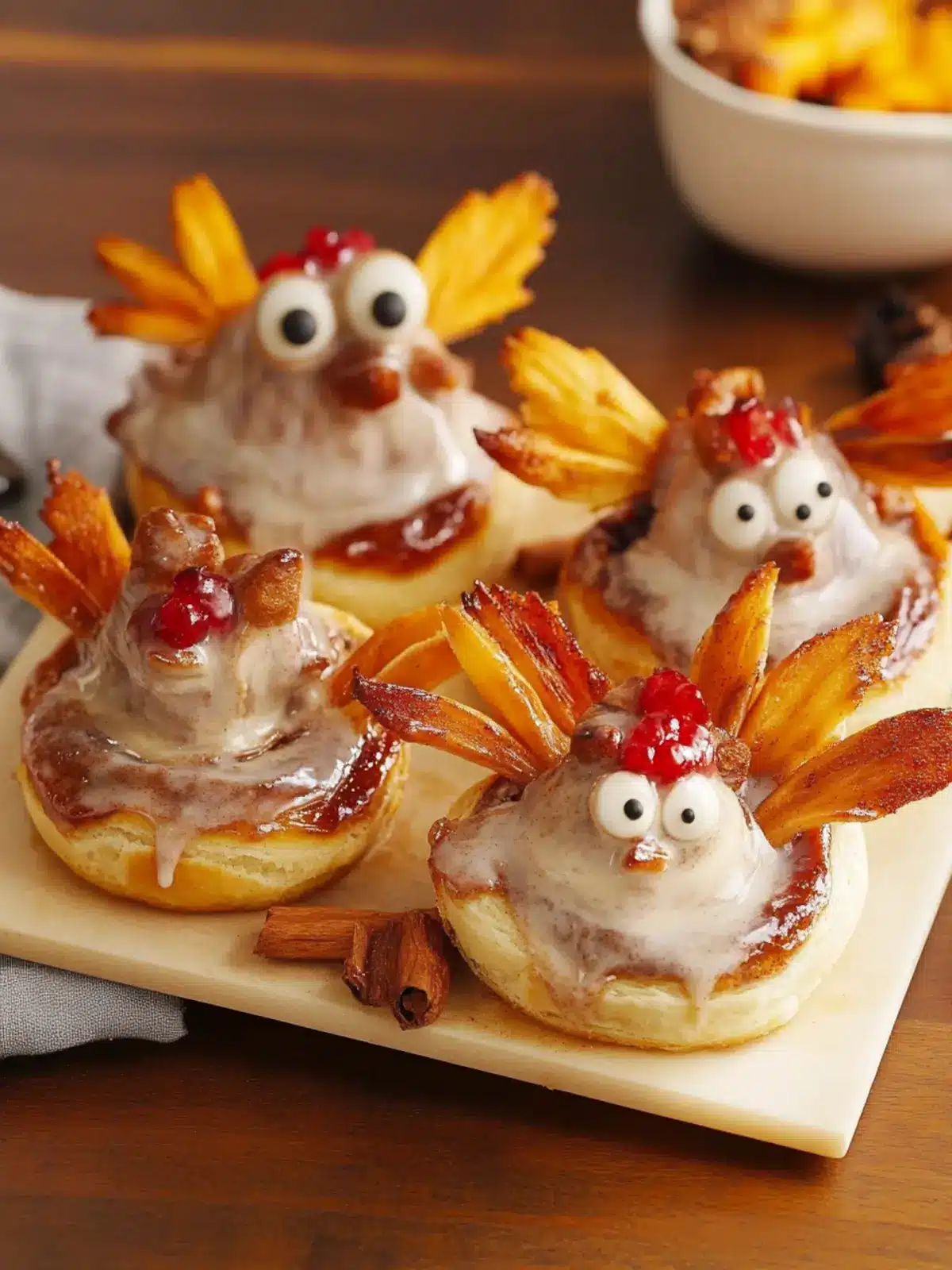 Cinnamon Roll Turkeys: Fun Holiday Treats for Everyone! 4 Cinnamon Roll Turkeys