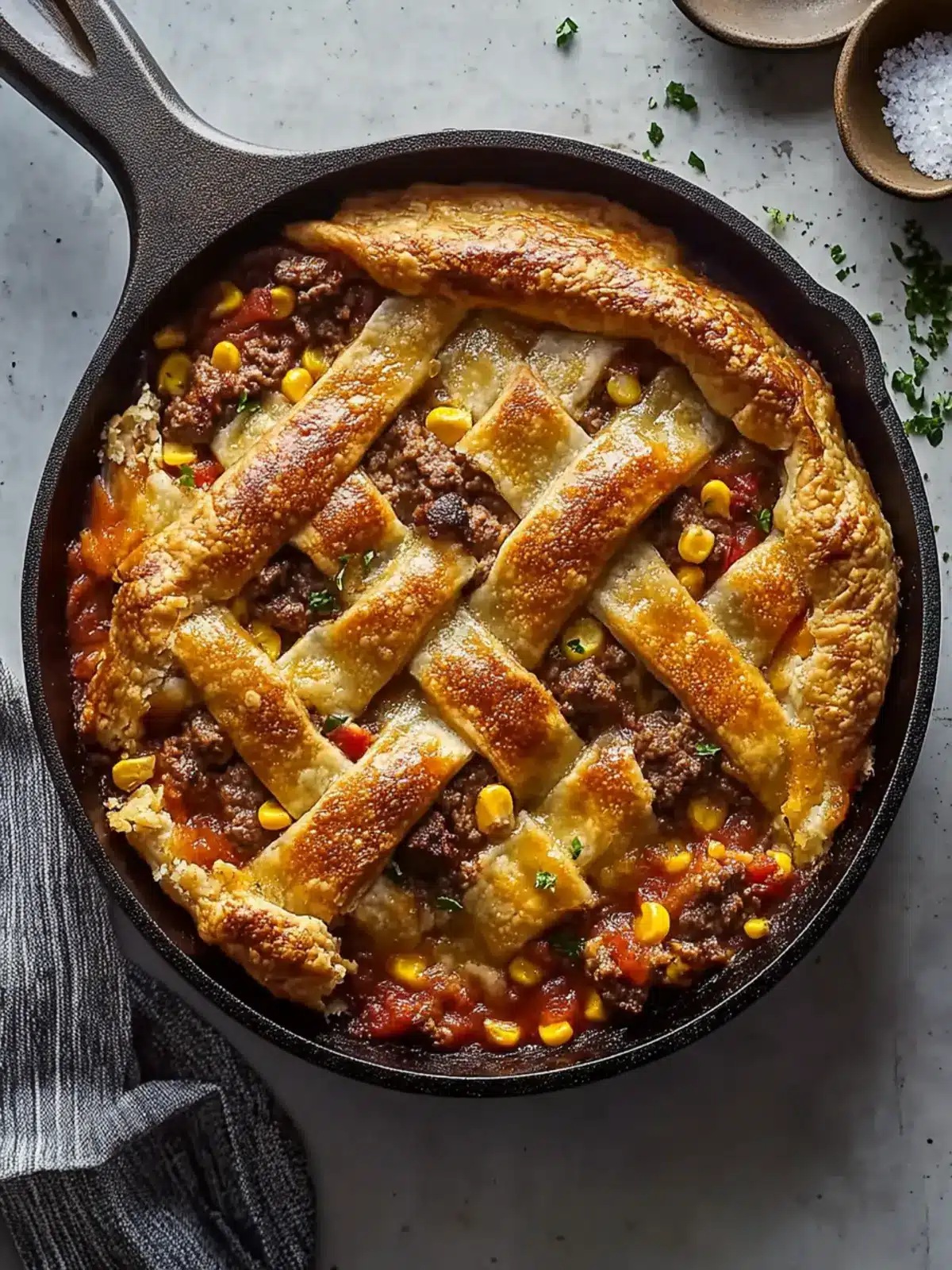 Savor the Flavor: Fire-Roasted Corn and Beef Skillet Pie 4 Fire-Roasted Corn and Beef Skillet Pie