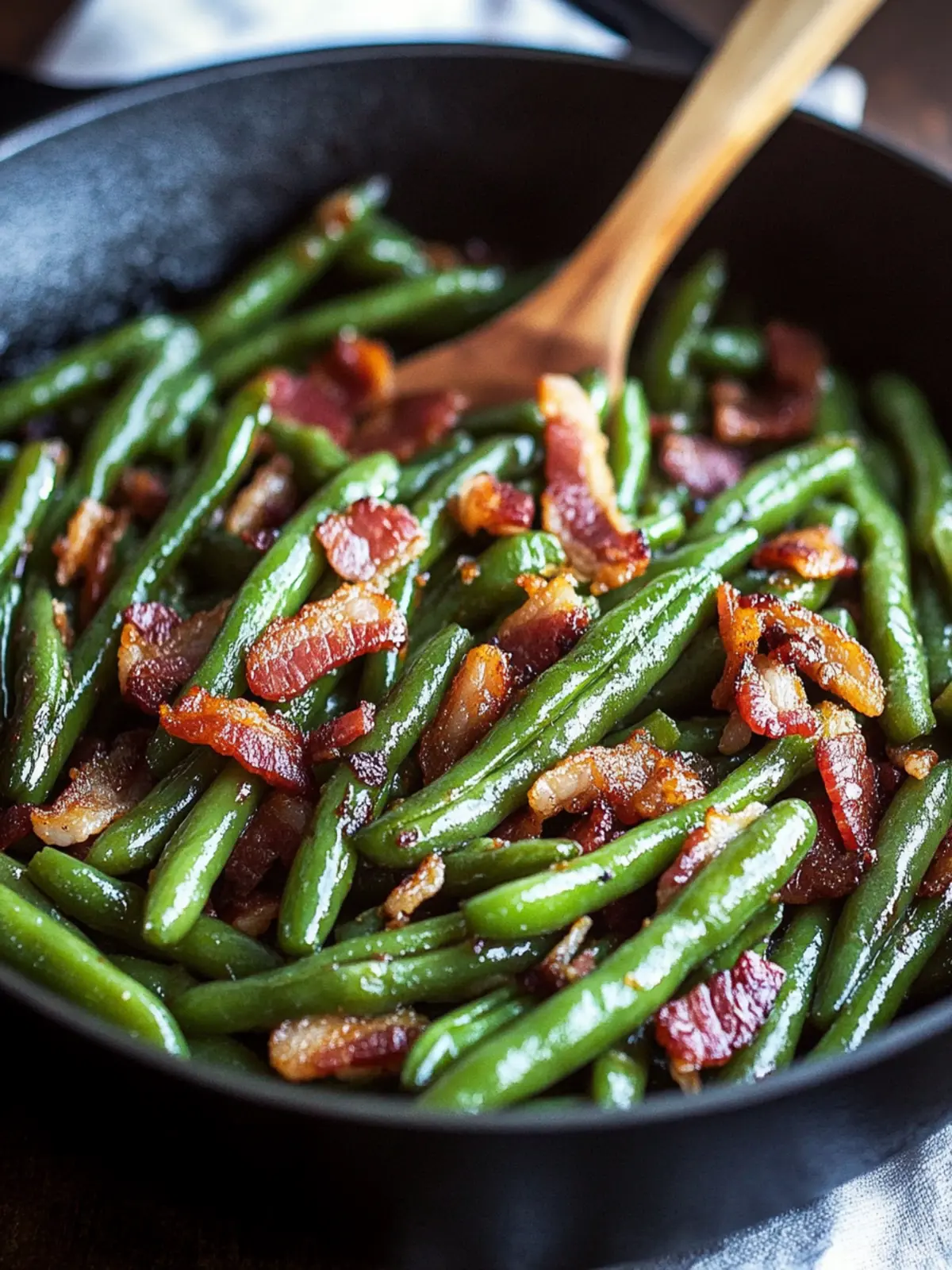 Savory Bourbon Bacon Skillet Green Beans in Just 20 Minutes 2 Bourbon Bacon Skillet Green Beans