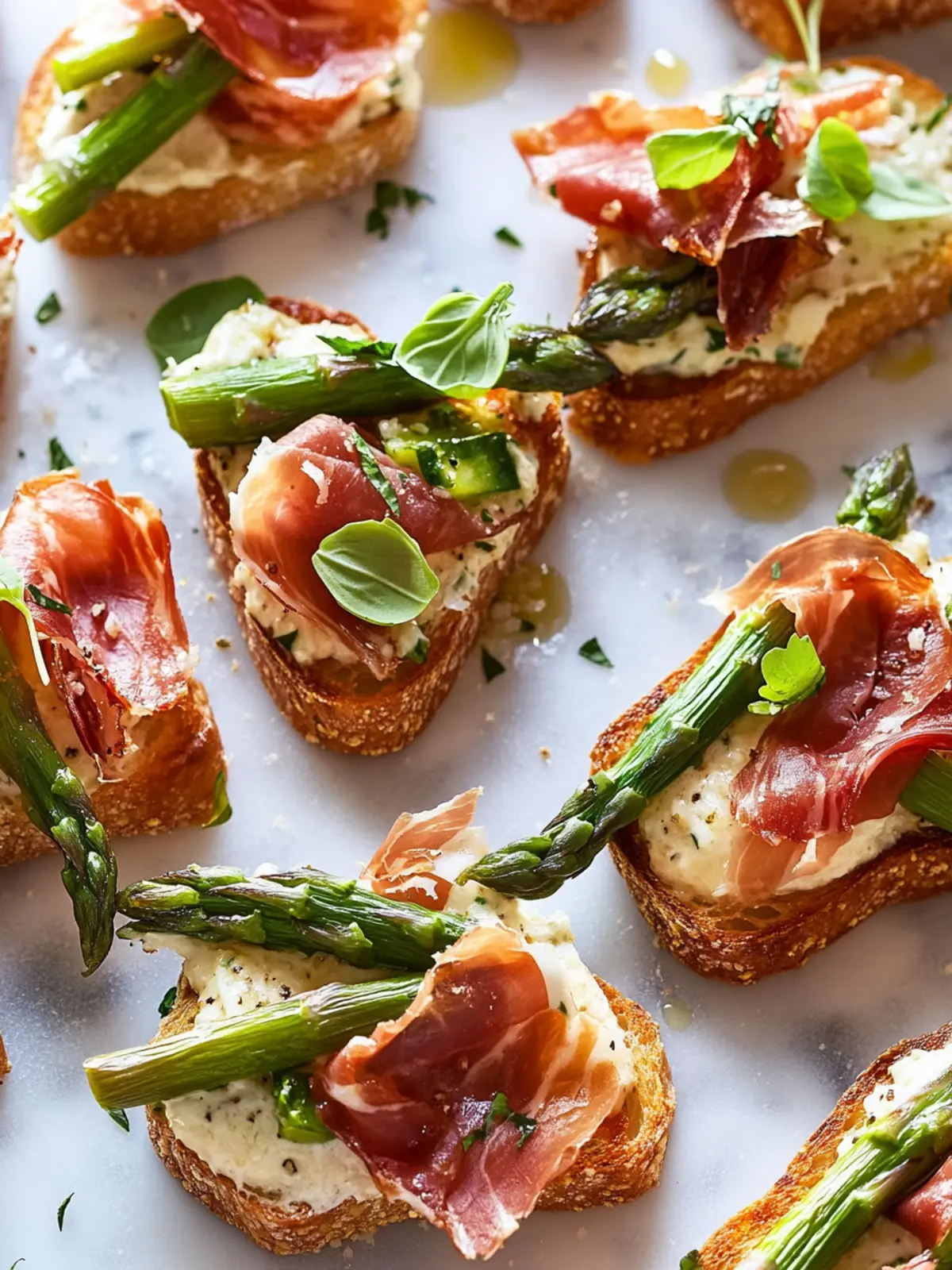 Crispy Prosciutto & Asparagus Mini Toasts for Spring Gatherings 2 Crispy Prosciutto & Asparagus Mini Toasts