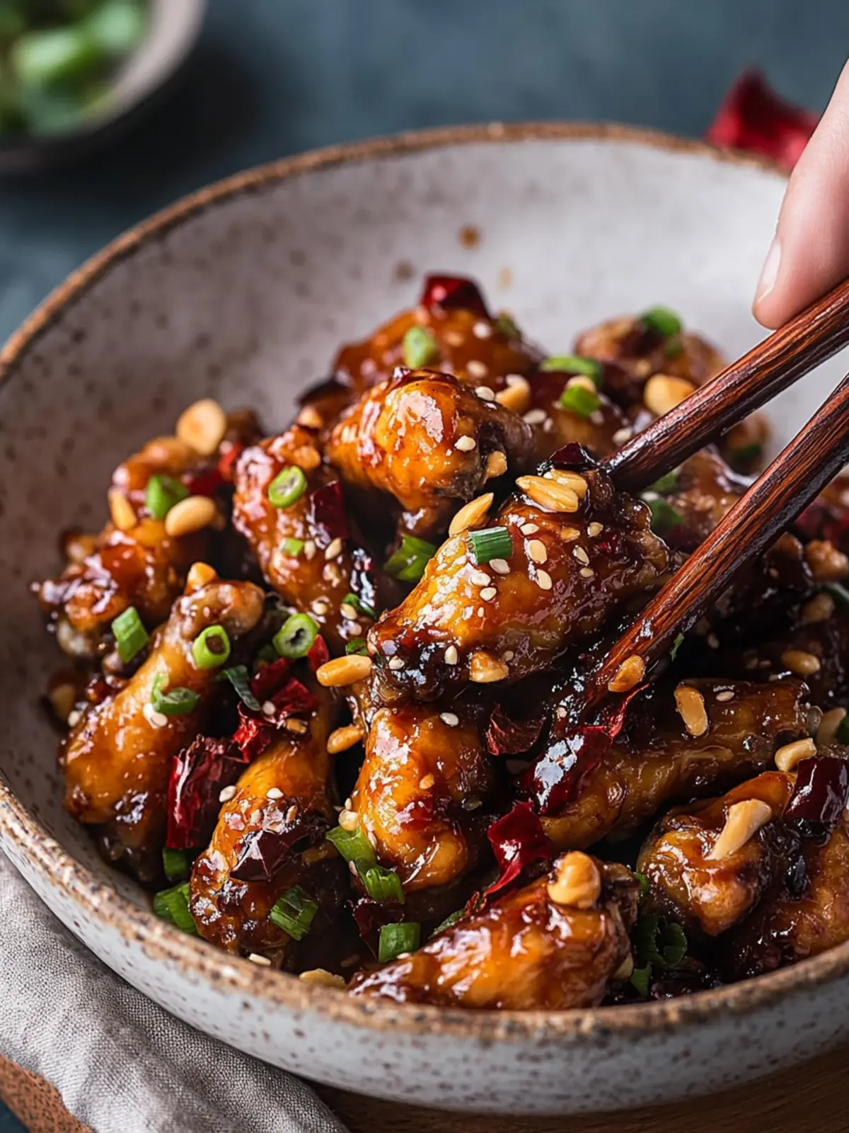 Tangy Kung Pao Chicken Wings with Crunchy Peanut Bliss 2 Kung Pao Chicken Wings