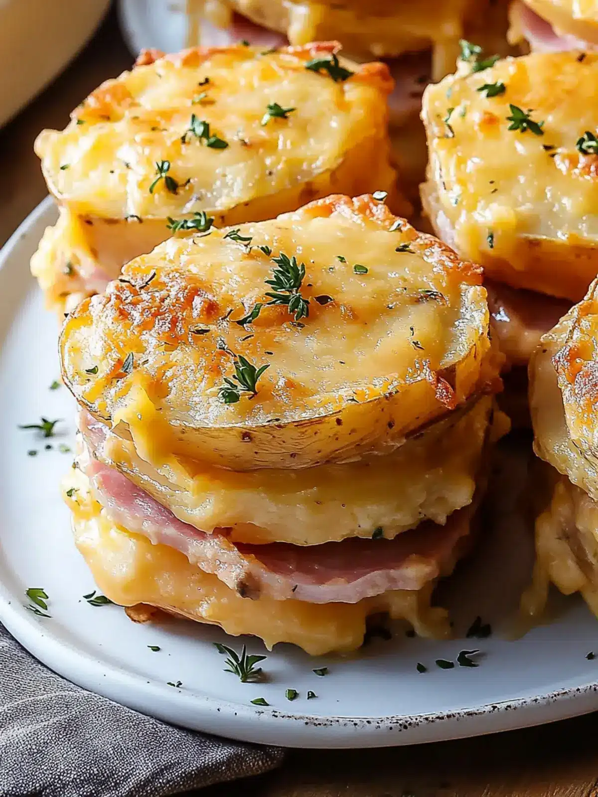 Irresistible Cheesy Scalloped Potato & Ham Stacks Recipe 2 Cheesy Scalloped Potato & Ham Stacks