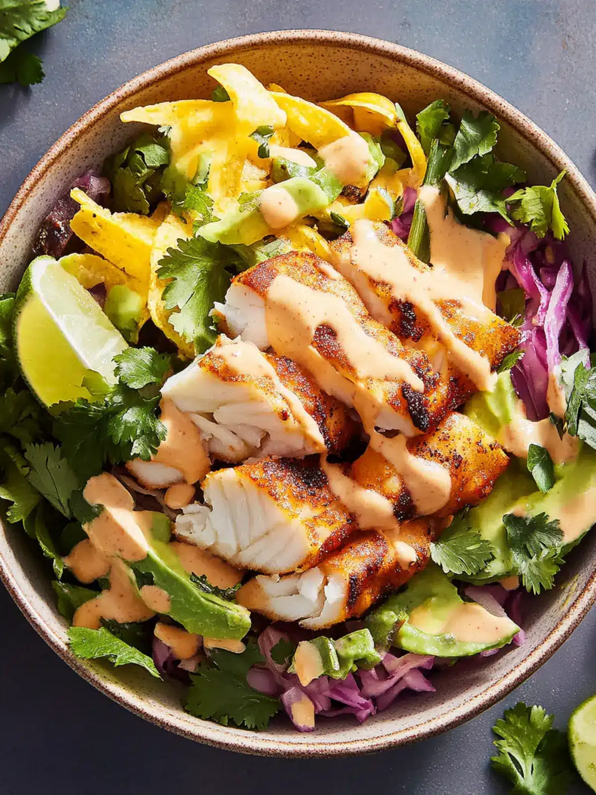 Crispy Fish Taco Bowls with Creamy Slaw Delight 2 Fish Taco Bowls