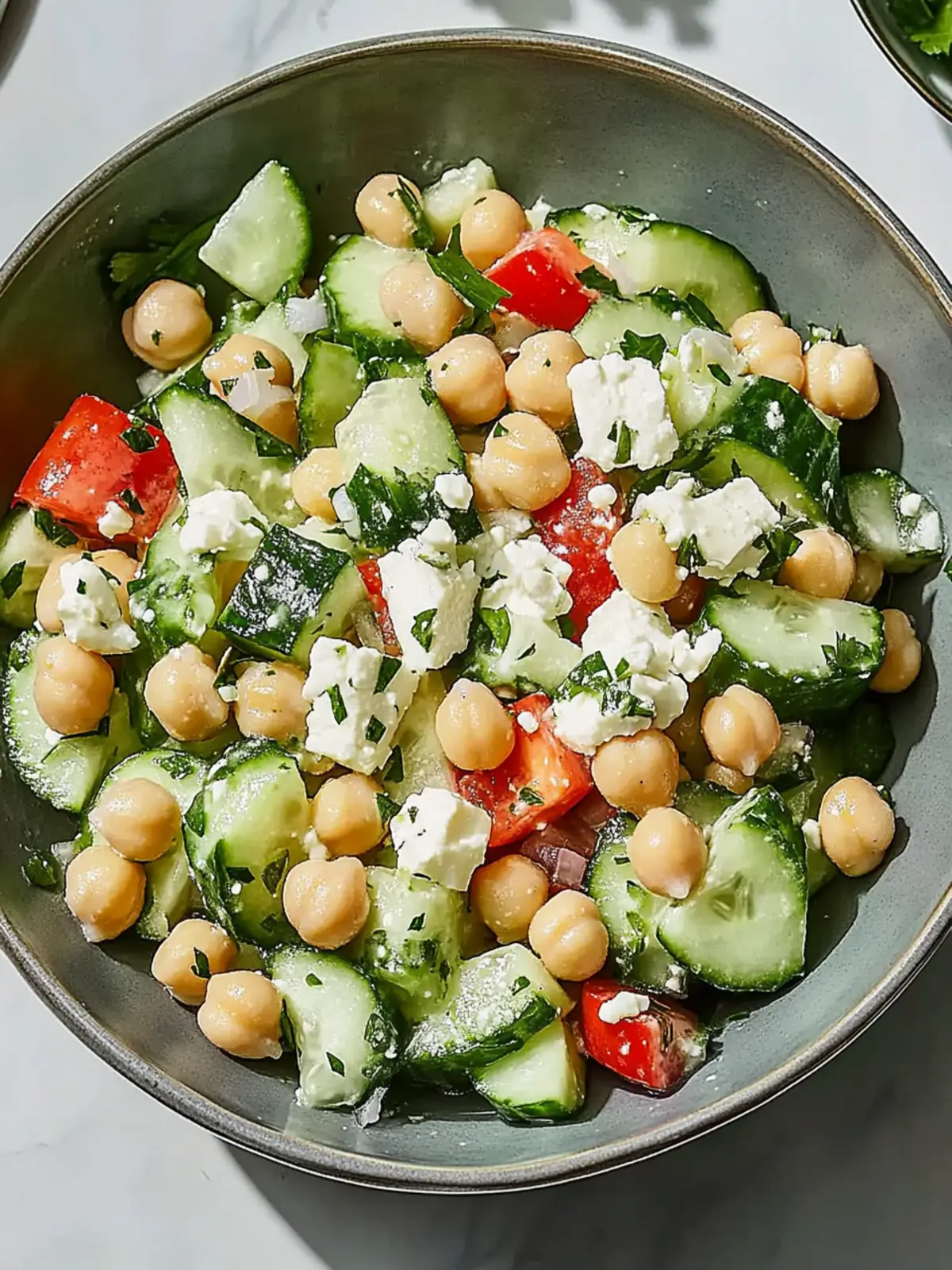 Vibrant Cucumber Chickpea Salad with Feta & Lemon Delight 4 Cucumber Chickpea Salad with Feta & Lemon