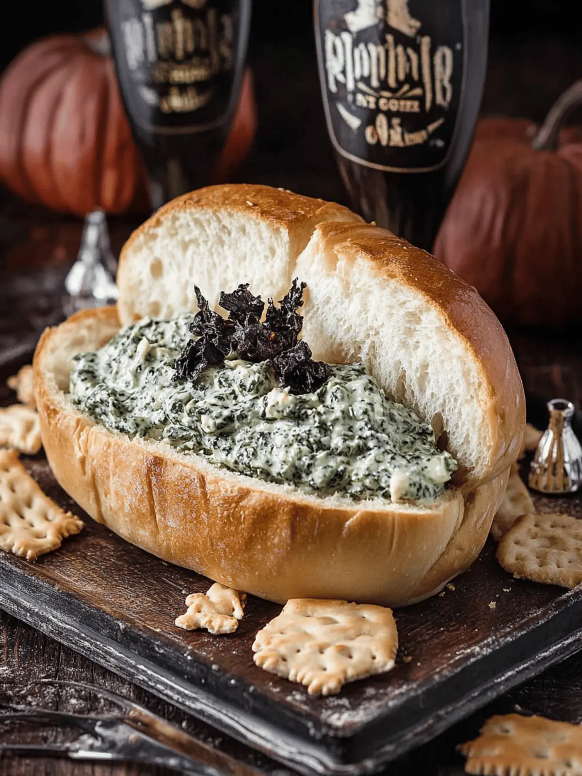 Lipton Spinach Dip in Halloween Bread Bowl That Wows Guests 4 Lipton Spinach Dip in Halloween Bread Bowl