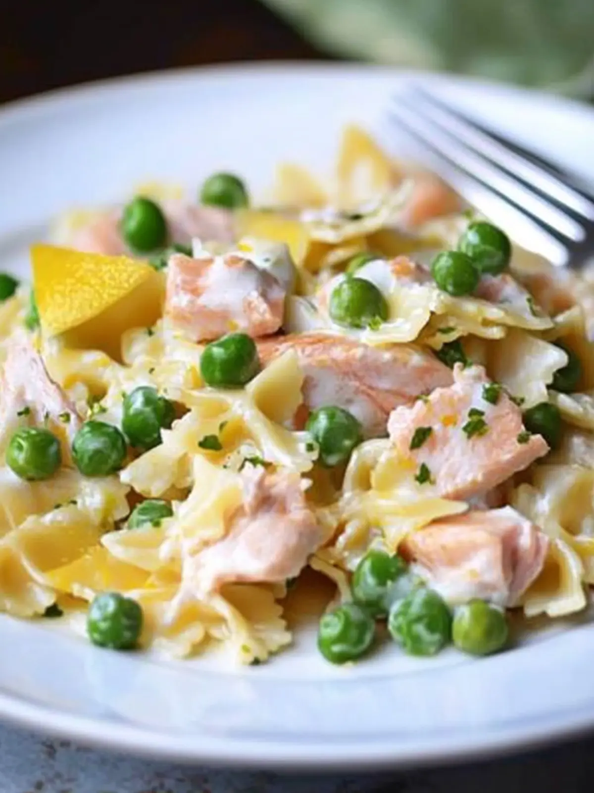 Creamy Farfalle with Salmon, Lemon, and Peas in 30 Minutes 2 Farfalle with Salmon, Lemon, and Peas