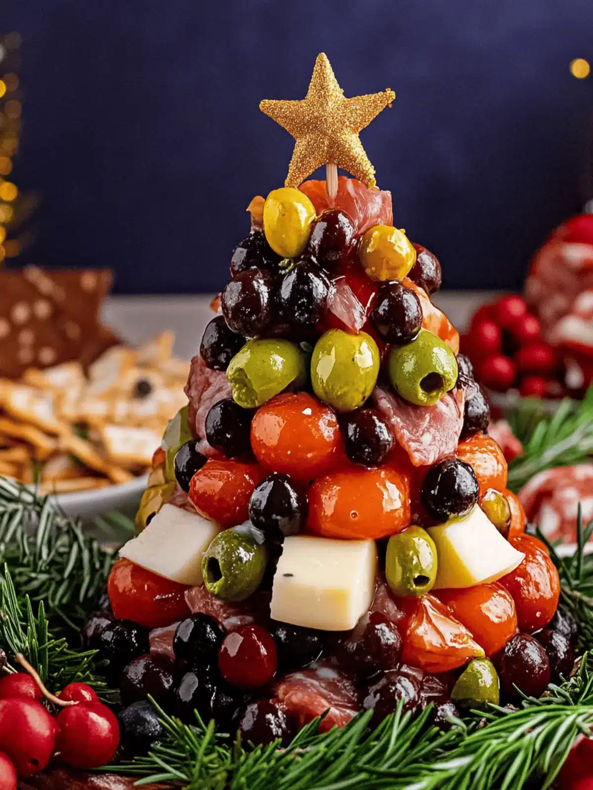 Delicious Antipasto Christmas Tree Cheese Ball for Festive Fun 4 Antipasto Christmas Tree Cheese Ball