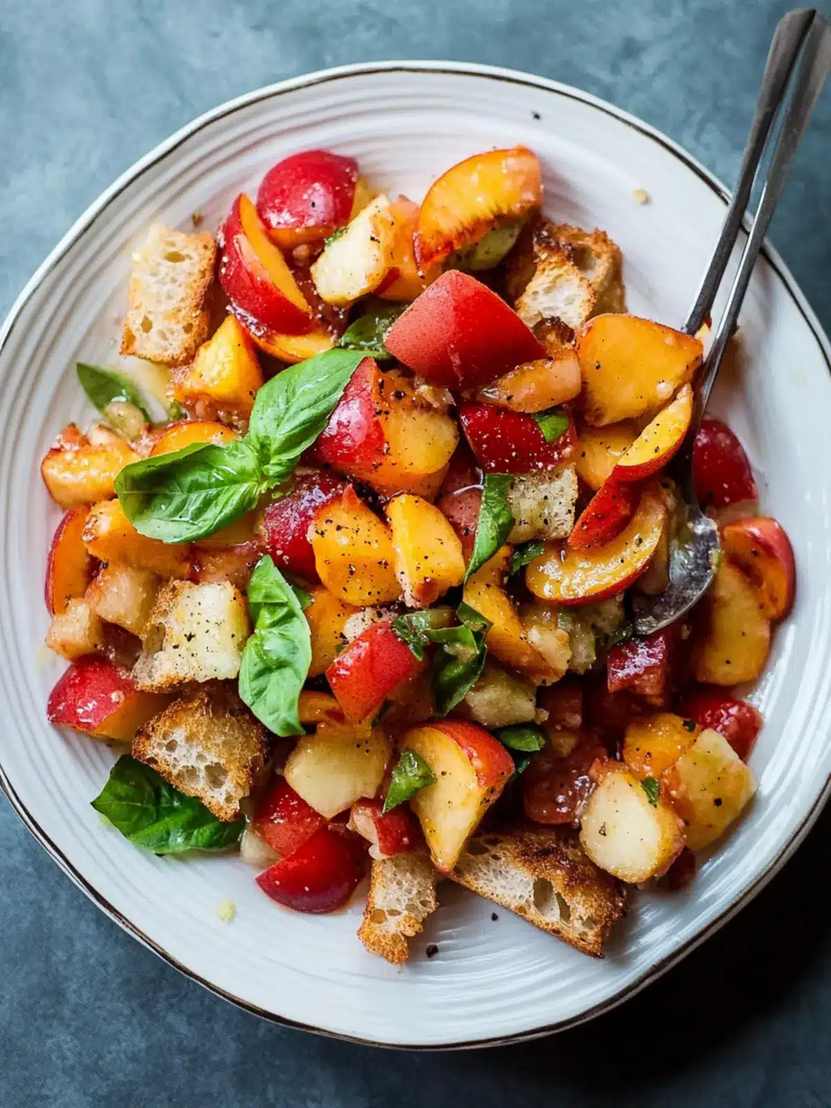 Peach Panzanella: Your Summer Salad Upgrade Awaits 2 Peach Panzanella
