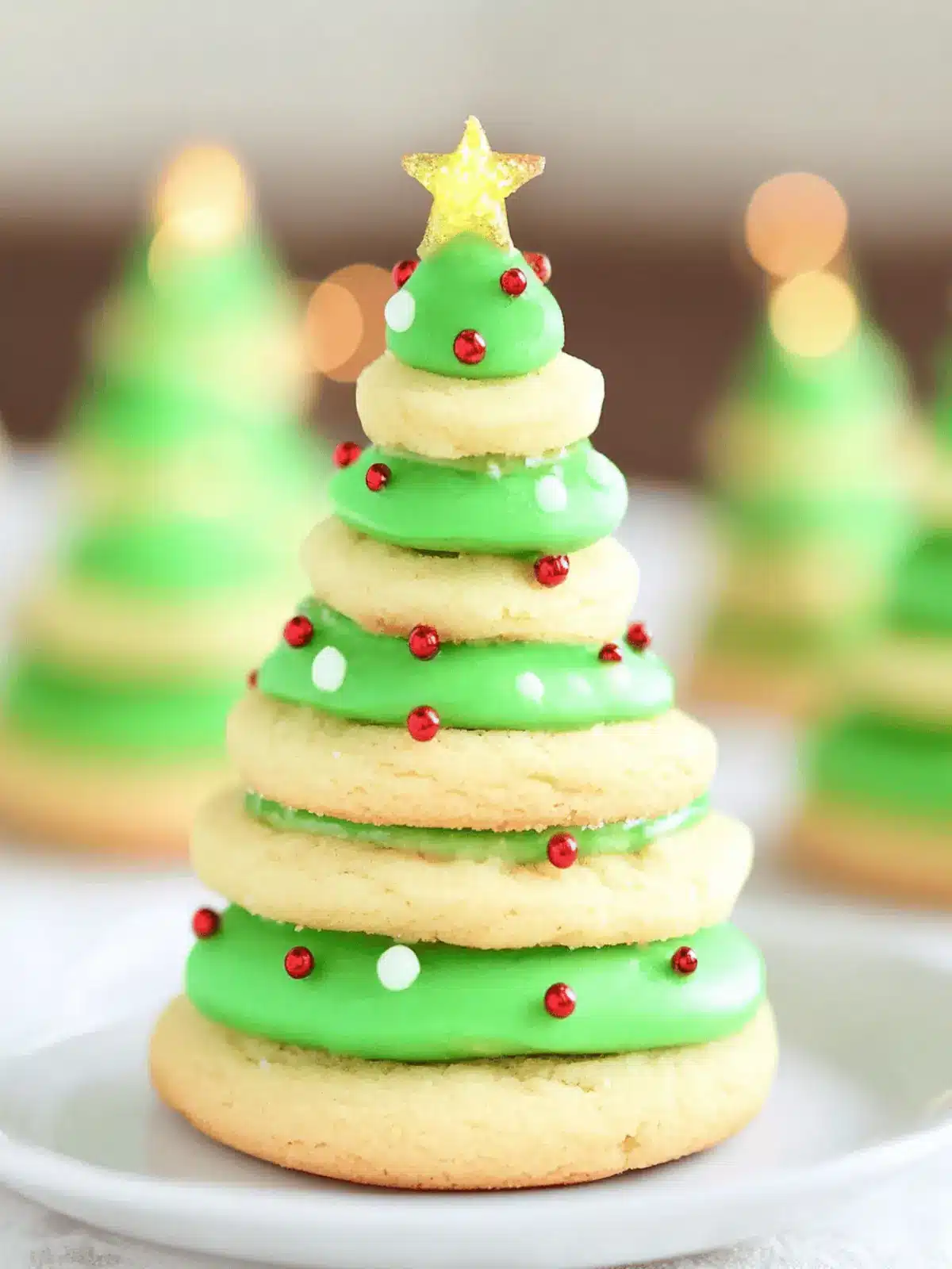 Delightful Christmas Tree Cookie Stacks for Festive Fun! 4 Christmas Tree Cookie Stacks