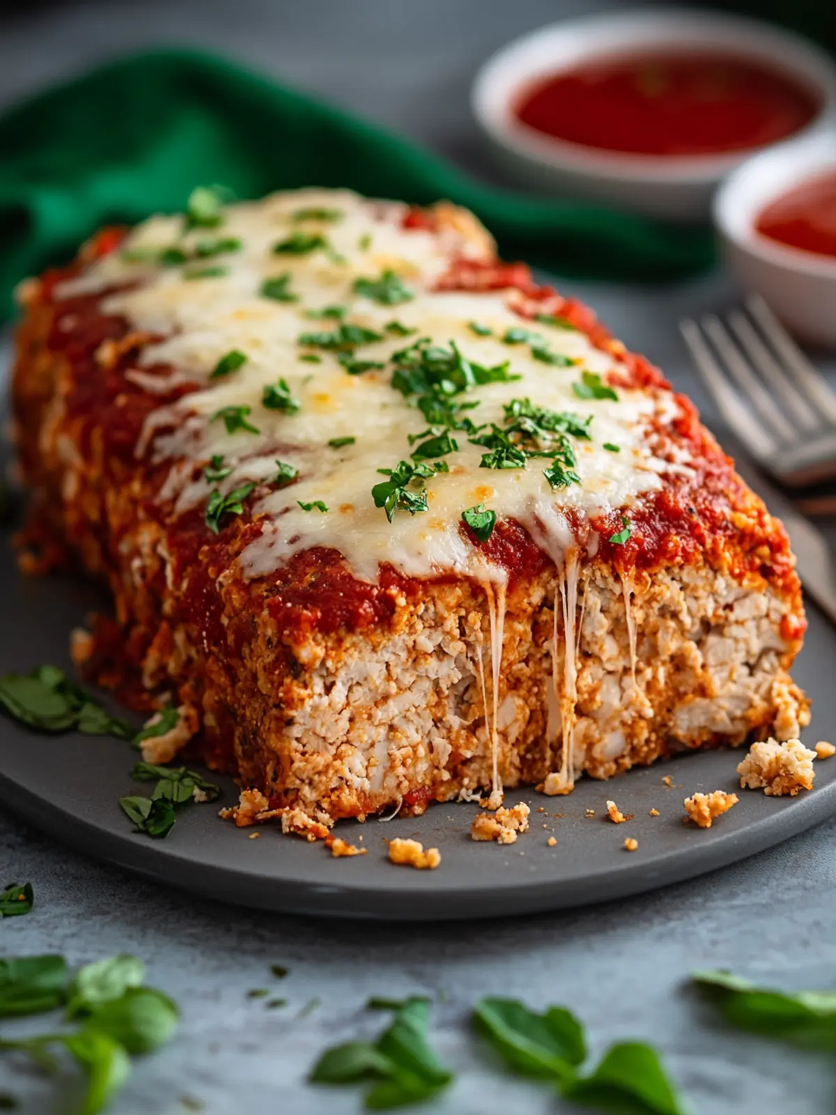 Italian-Style Chicken Parmesan Meatloaf with Crunchy Topping 4 Italian-Style Chicken Parmesan Meatloaf with Crunchy Topping