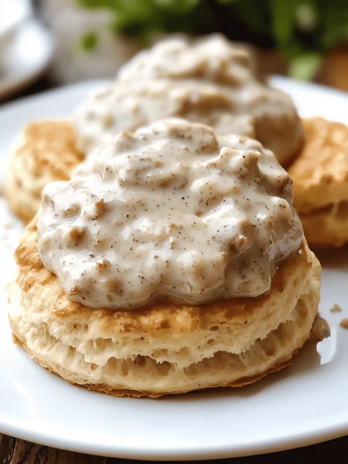 Delicious Biscuits and Gravy: A Soft Comfort Food Classic 3 Biscuits and Gravy (Soft Biscuits with Sausage Gravy)