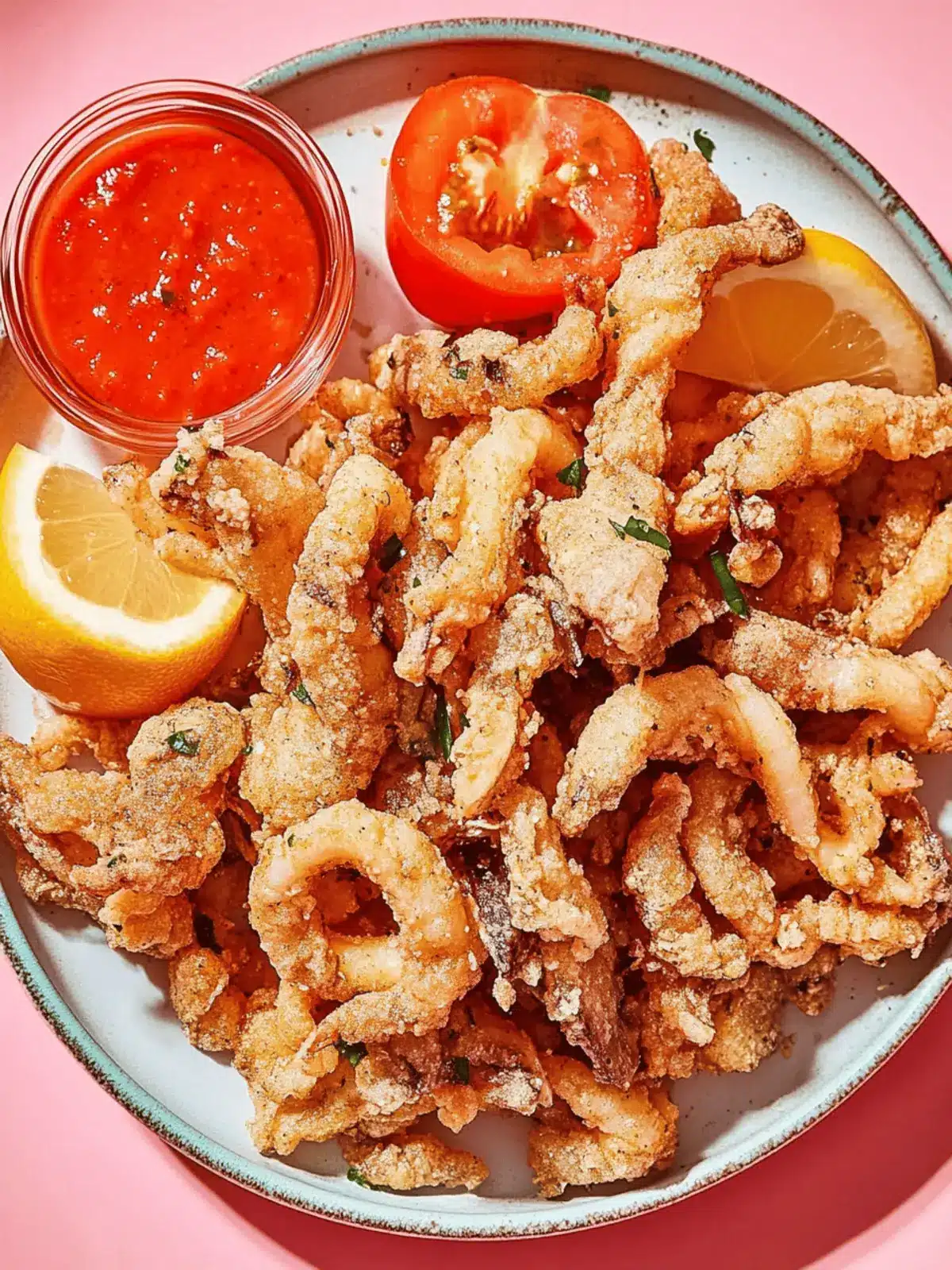 Crispy Mushroom Calamari with Spicy Marinara Delight 2 Mushroom Calamari with Spicy Marinara