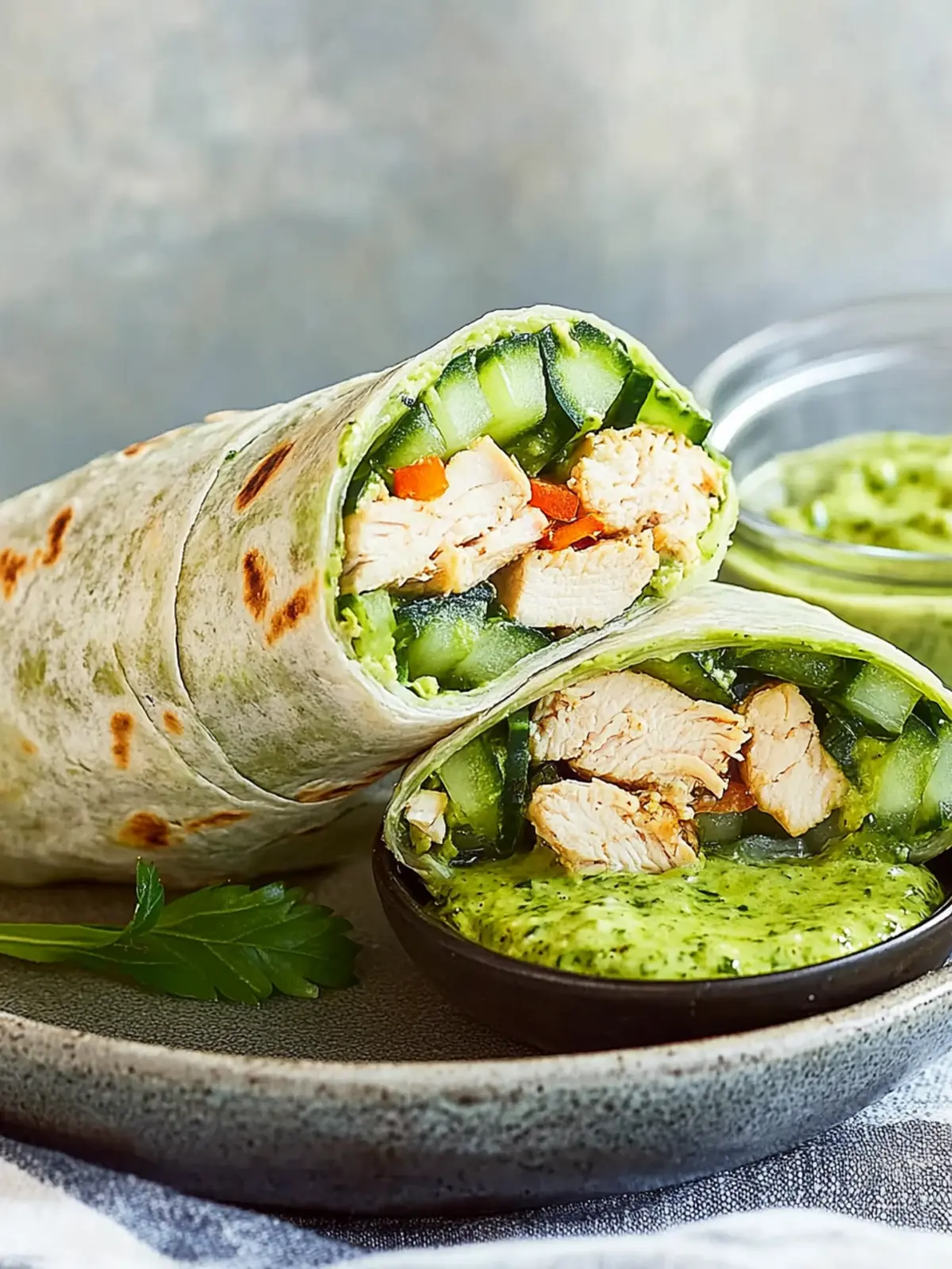 Savory Cucumber-Chicken Green Goddess Wrap in Just 10 Minutes 2 Cucumber-Chicken Green Goddess Wrap