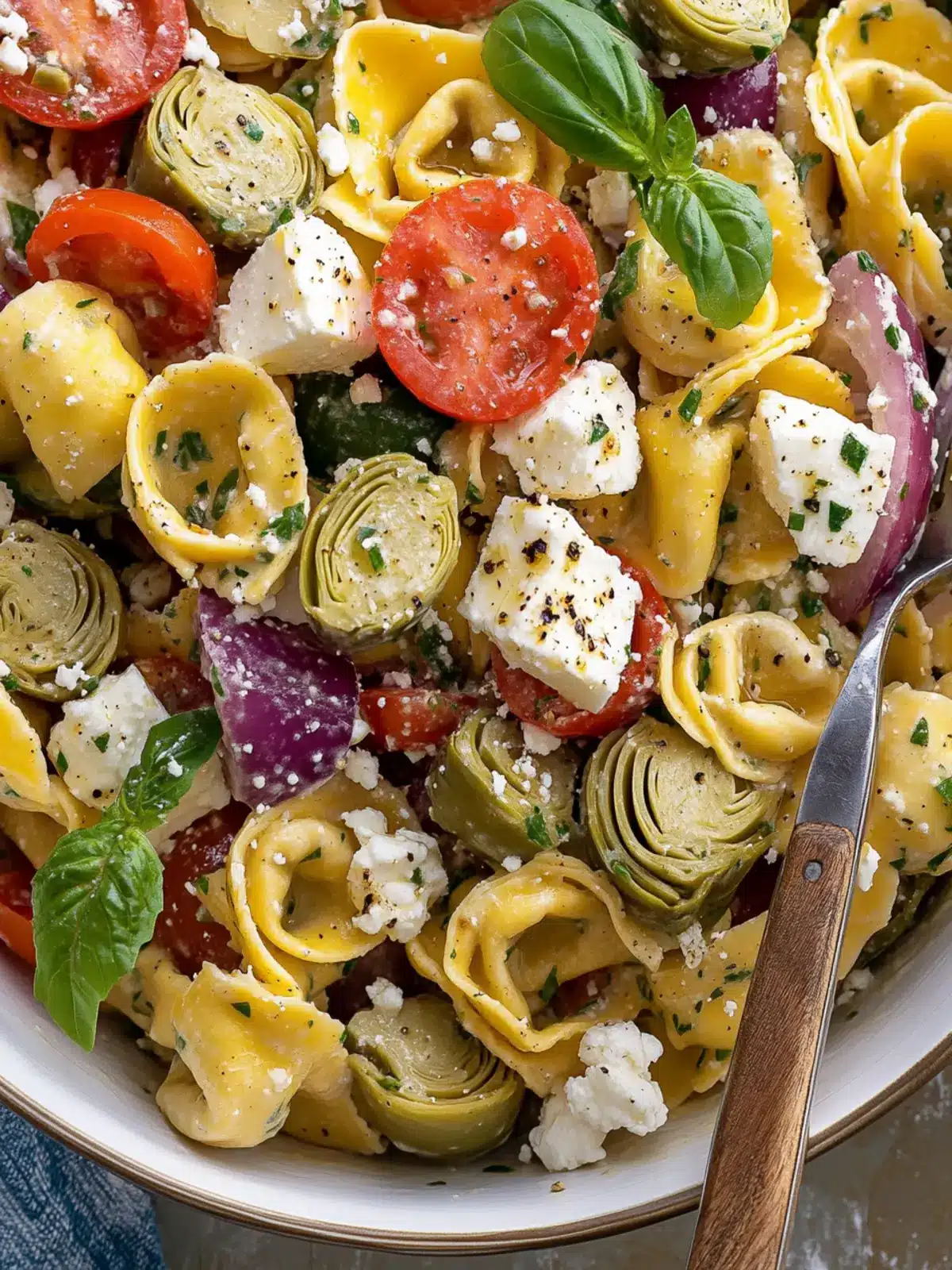 Mediterranean Tortellini Salad with Artichokes and Feta Bliss 2 Mediterranean Tortellini Salad with Artichokes and Feta
