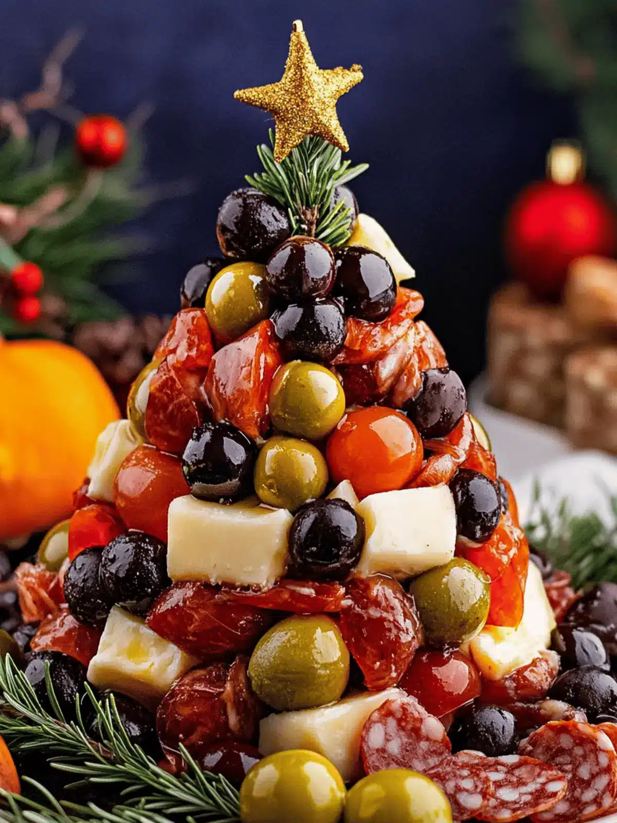 Delicious Antipasto Christmas Tree Cheese Ball for Festive Fun 2 Antipasto Christmas Tree Cheese Ball