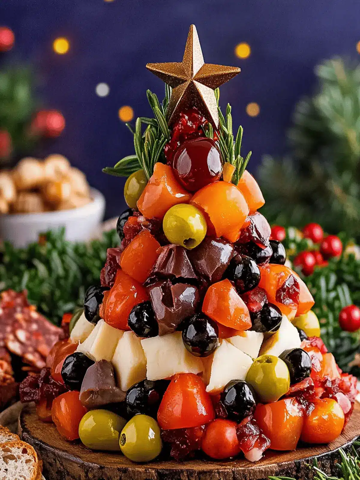 Delicious Antipasto Christmas Tree Cheese Ball for Festive Fun 3 Antipasto Christmas Tree Cheese Ball