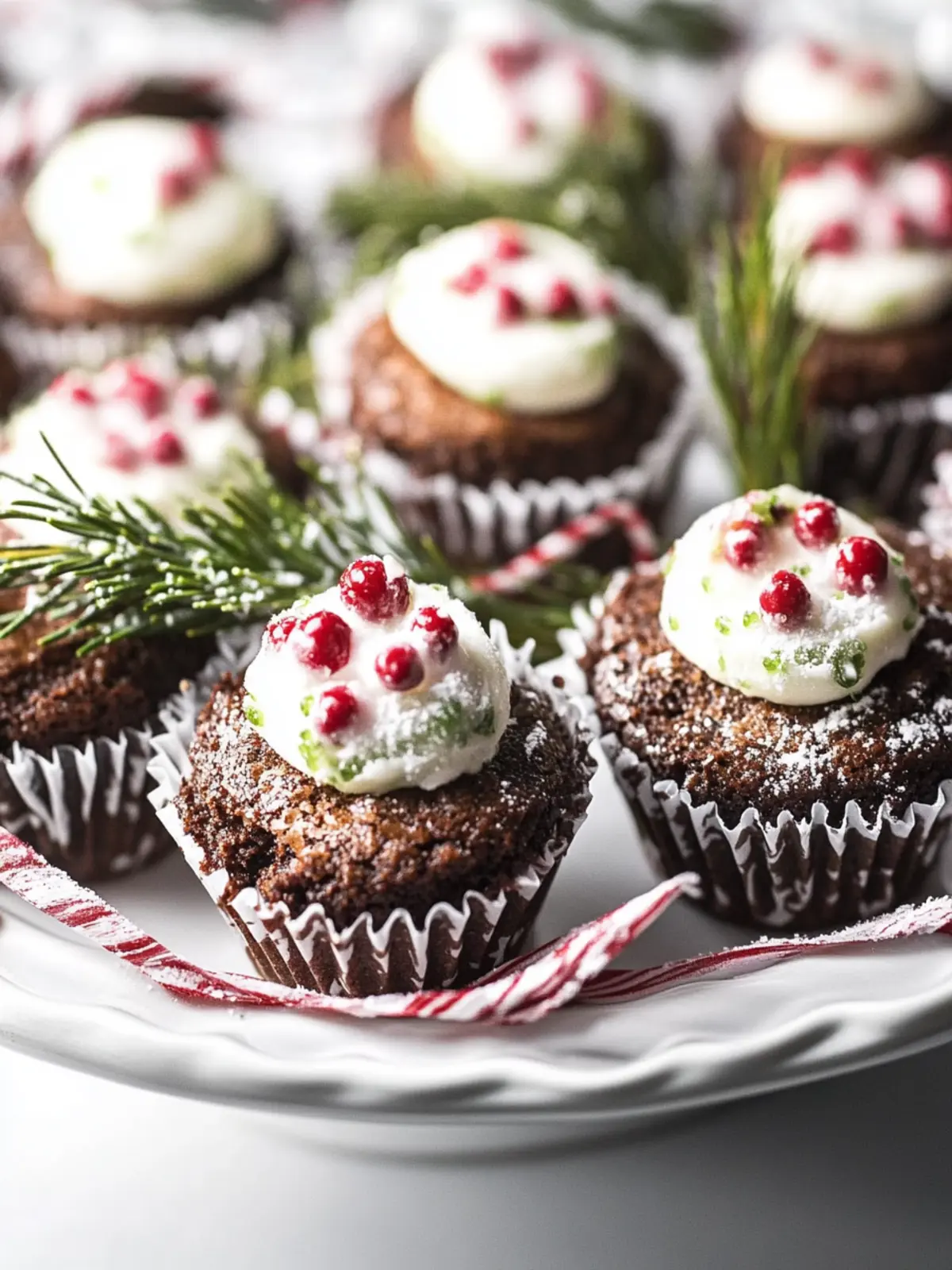 Festive Christmas Brownie Bites with Sugared Cranberries 3 Christmas Brownie Bites