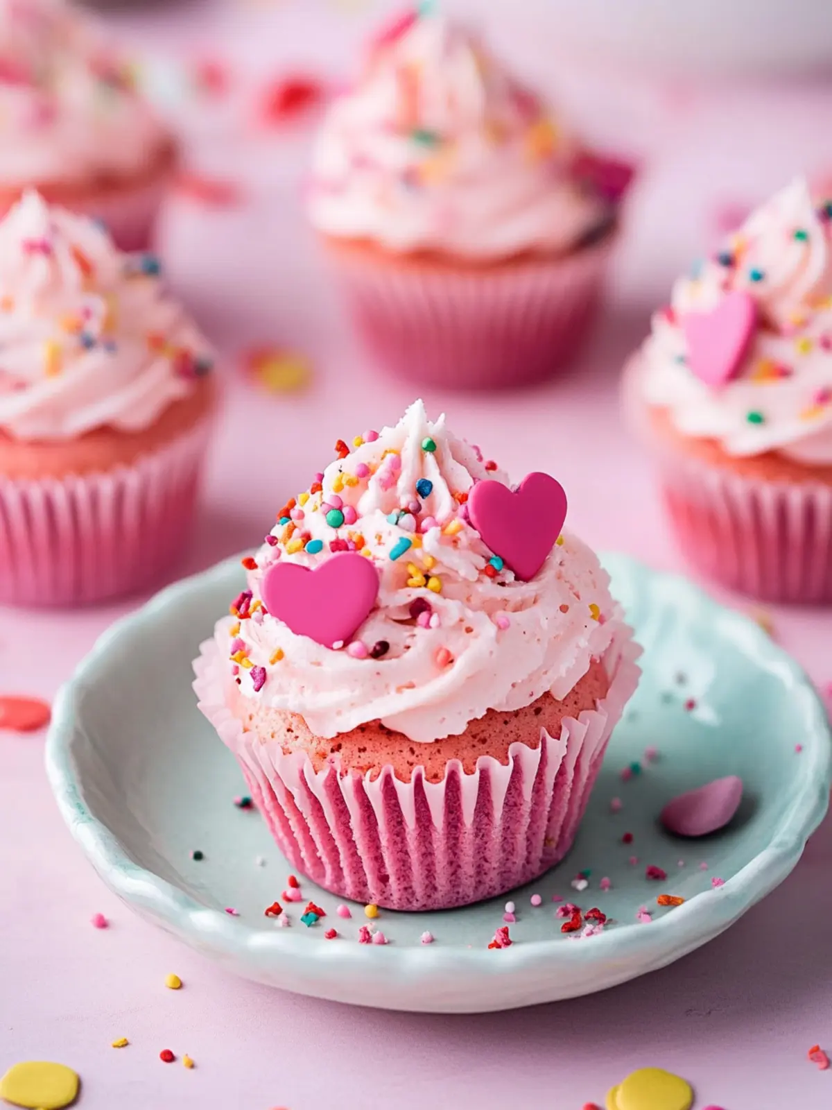Pink Velvet Funfetti Cupcakes: Sweet Love in Every Bite 2 Pink Velvet Funfetti Cupcakes