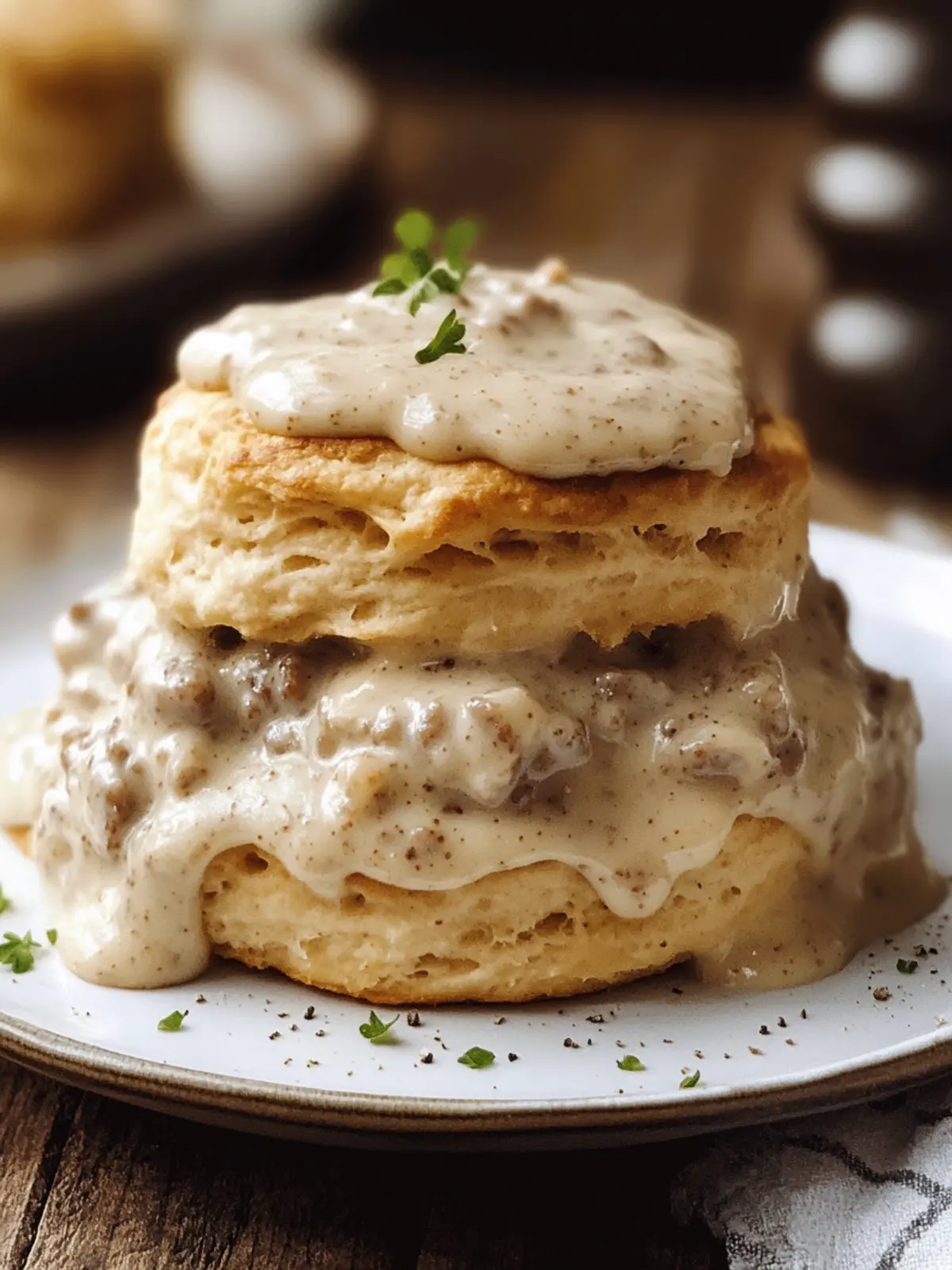 Delicious Biscuits and Gravy: A Soft Comfort Food Classic 2 Biscuits and Gravy (Soft Biscuits with Sausage Gravy)