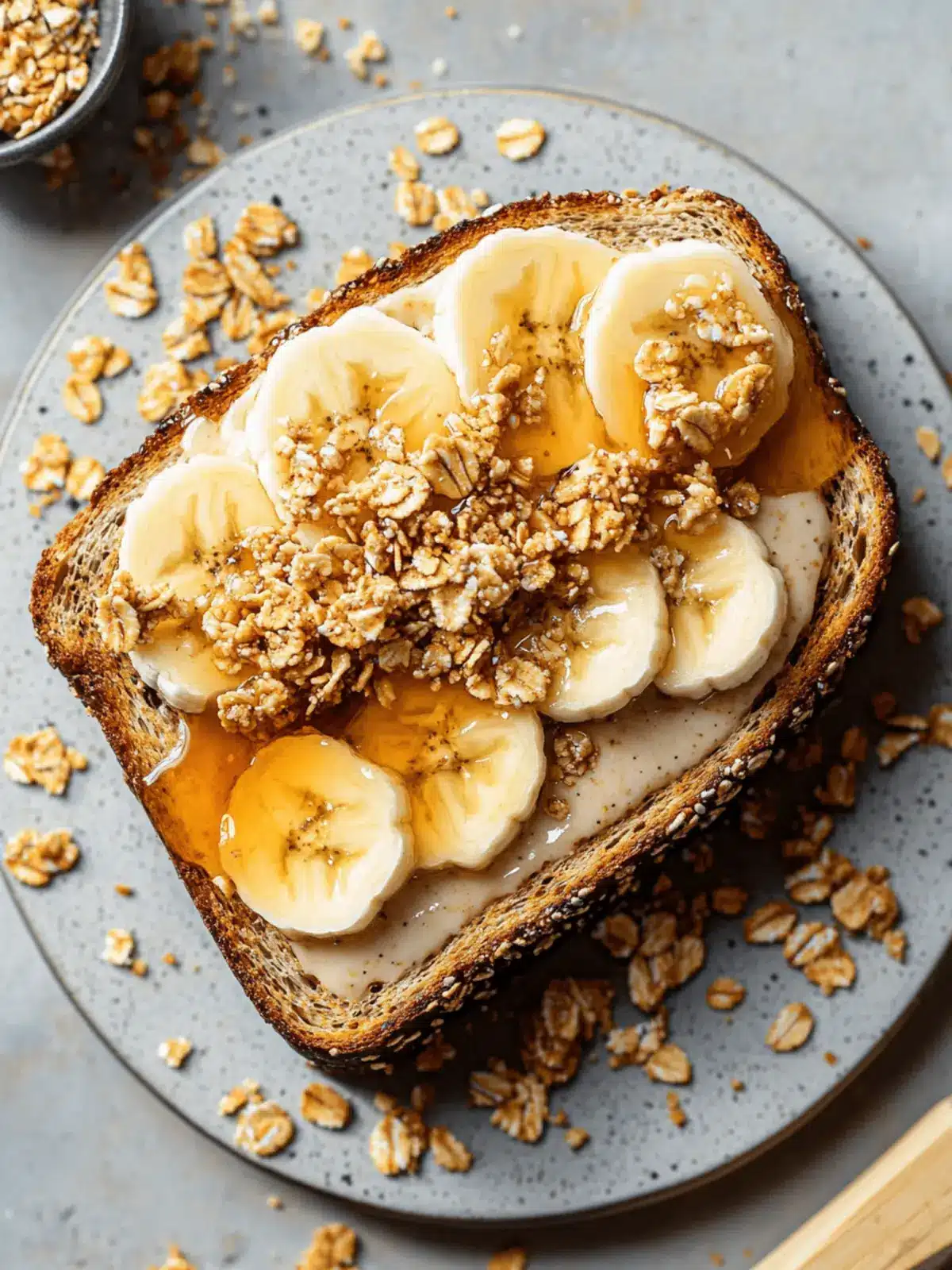Creamy Banana Toast with Honey Drizzle & Crunchy Granola Delight 4 Creamy Banana Toast with Honey Drizzle and Crunchy Granola