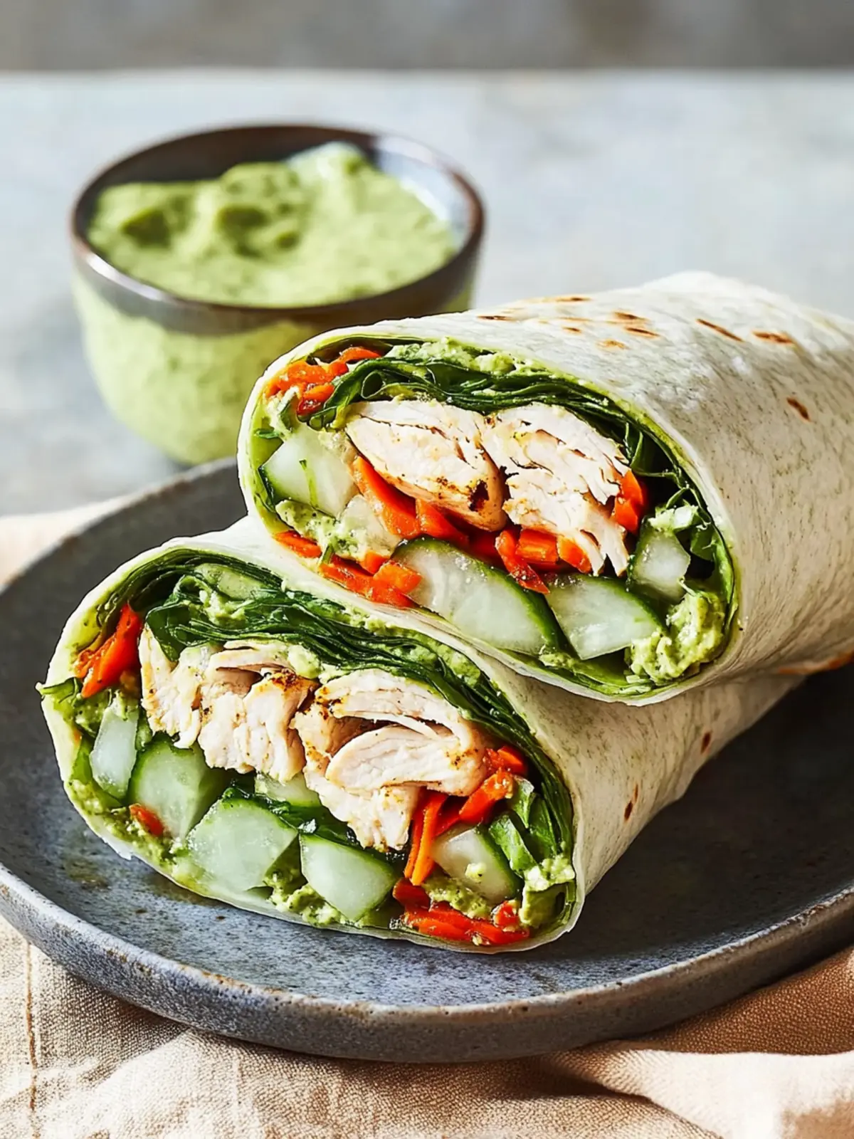 Savory Cucumber-Chicken Green Goddess Wrap in Just 10 Minutes 4 Cucumber-Chicken Green Goddess Wrap