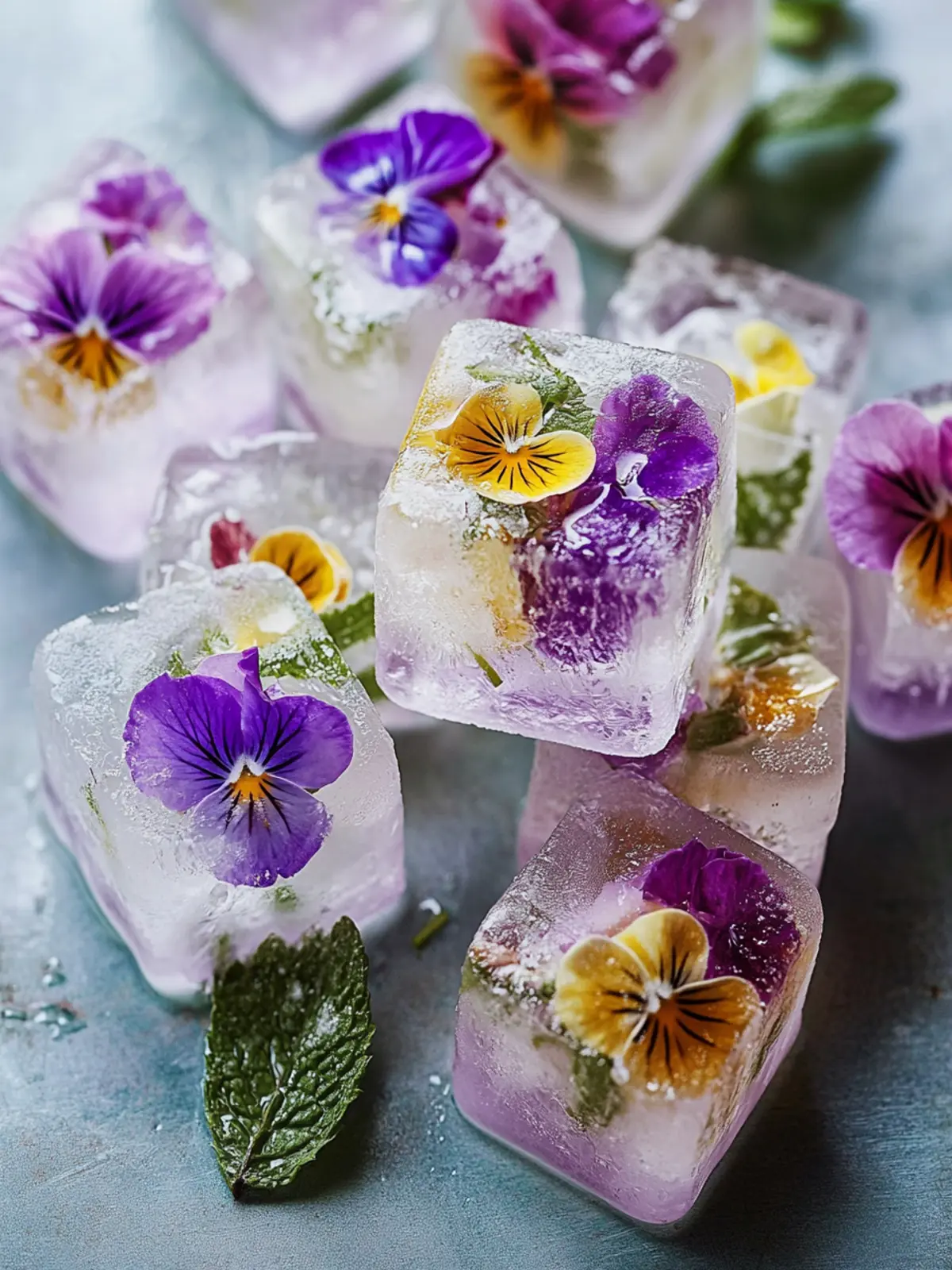 Create Gorgeous Edible Flower Ice Cubes for Refreshing Drinks 2 Edible Flower Ice Cubes