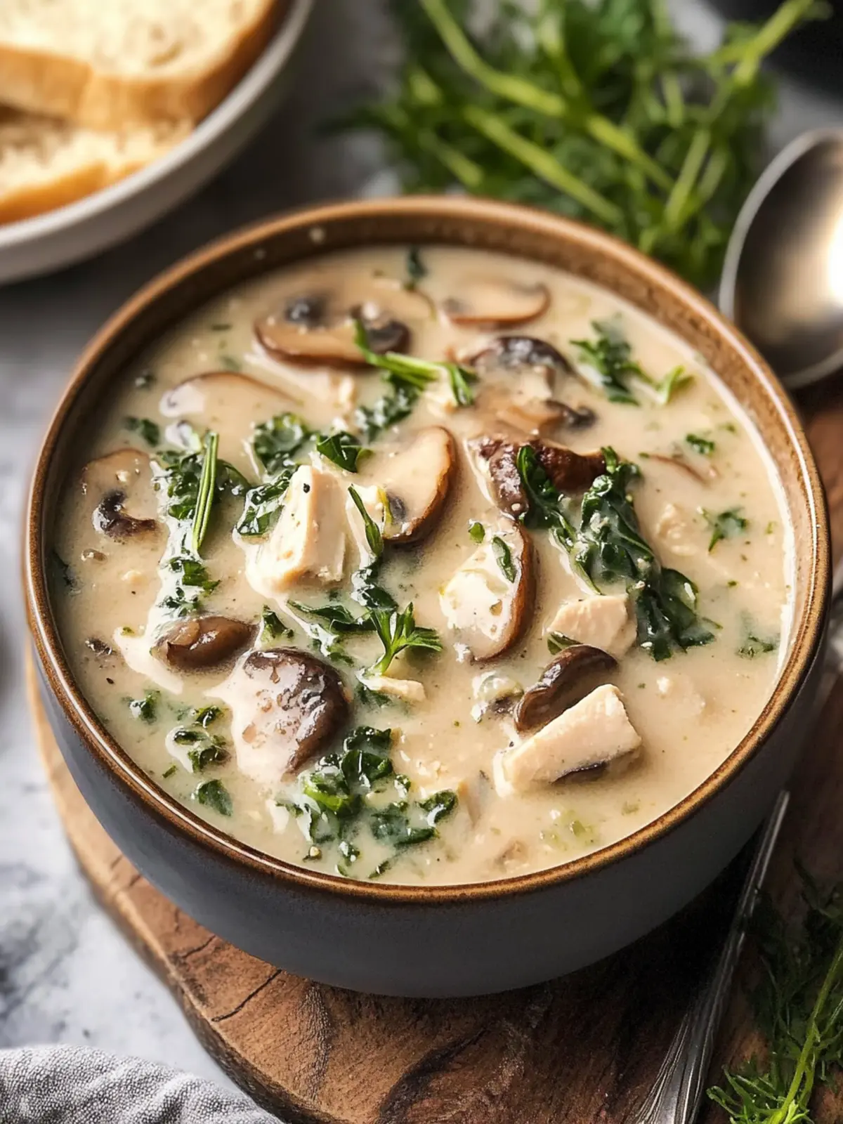 Creamy Mushroom Kale Turkey Soup for Cozy Nights In 2 Creamy Mushroom Kale Turkey Soup