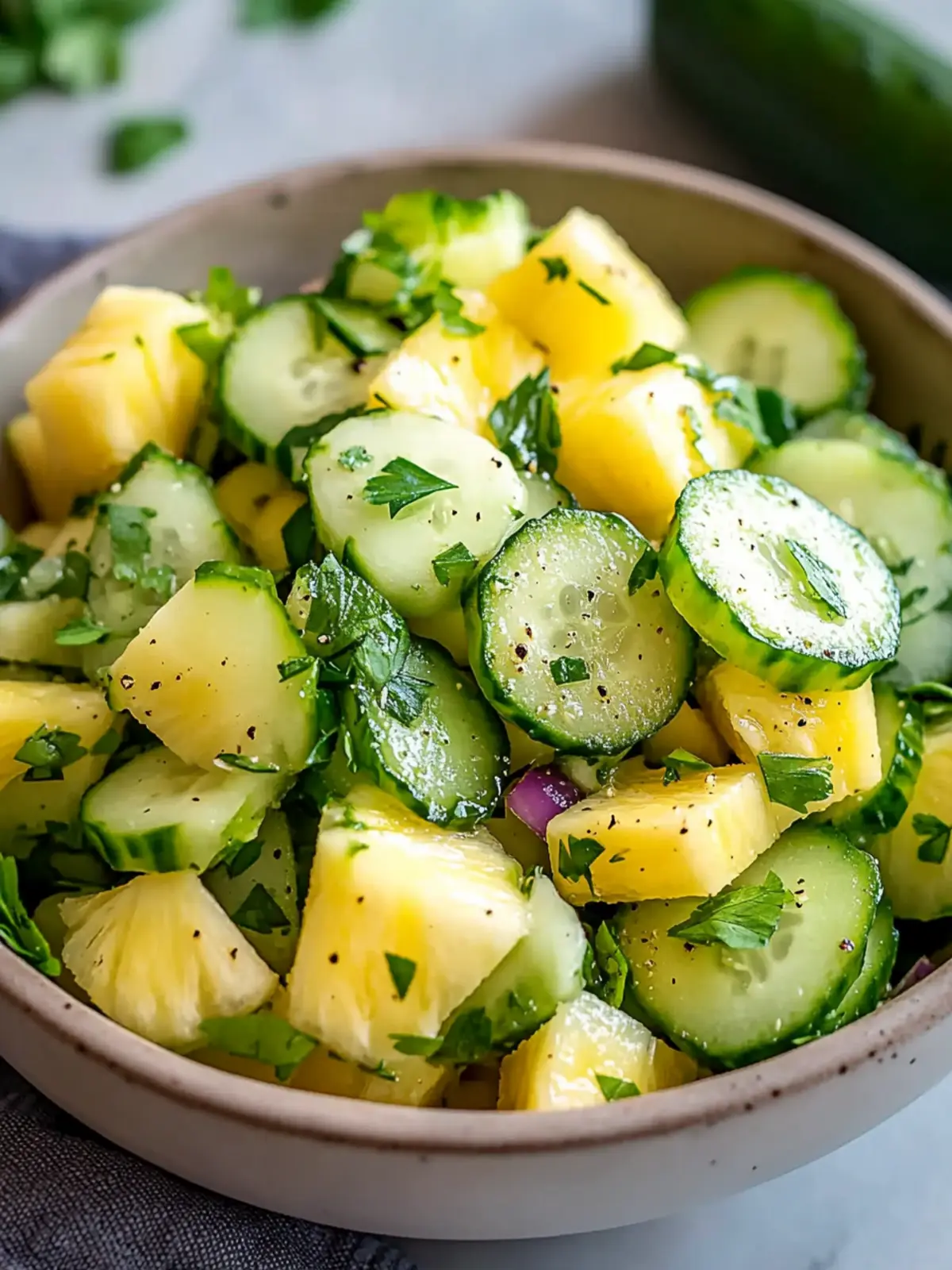 Delicious Sweet Pineapple Cucumber Salad for Summer Bliss 3 Sweet Pineapple Cucumber Salad