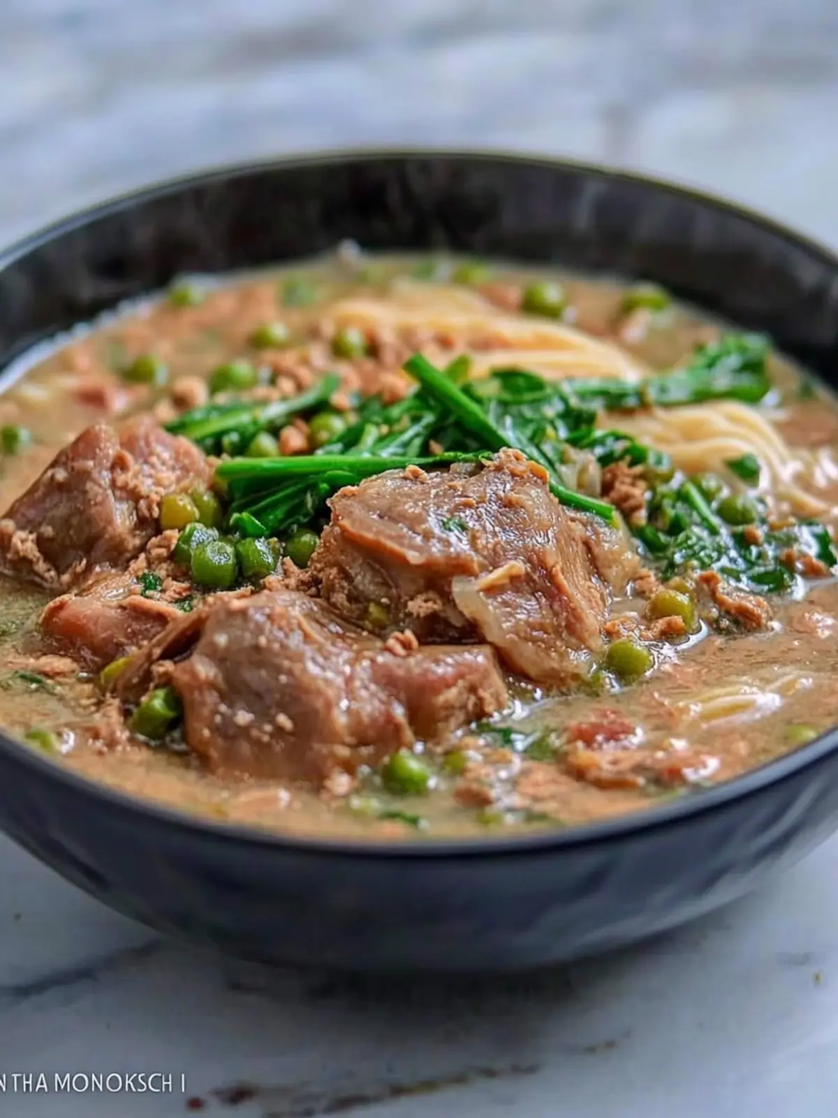 Pork Hock and Mung Beans with Vermicelli: Comfort in Every Bite 2 Pork Hock and Mung Beans with Vermicelli (Ginisang Monggo with Pata at Sotanghon)