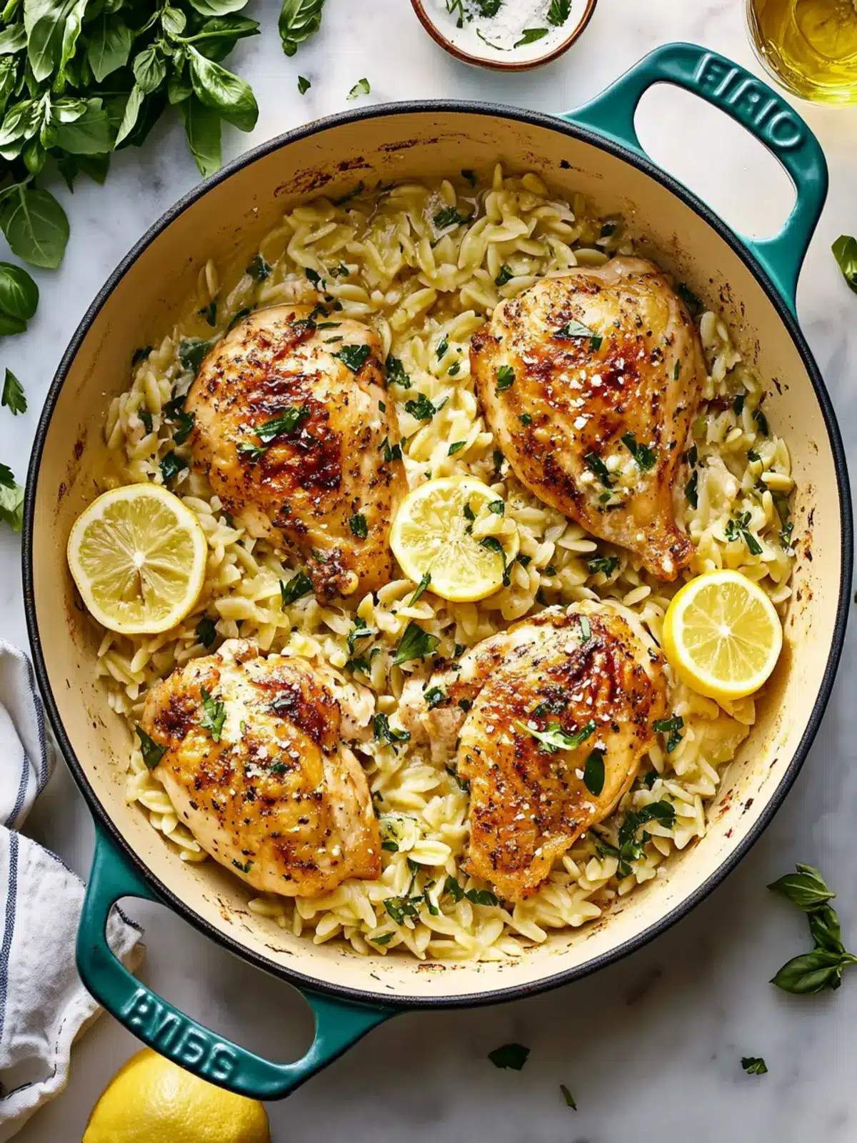 Savory One-Pan Lemon Chicken & Orzo for Effortless Dinners 4 One-Pan Lemon Chicken & Orzo