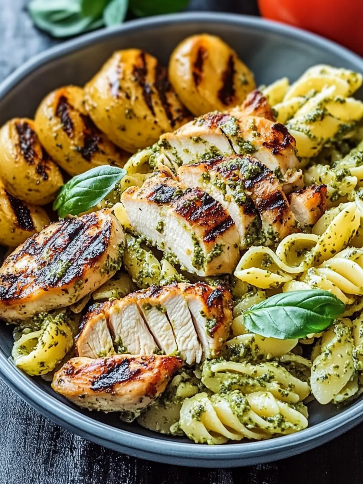Flavor-Packed Loaded Herb Grilled Chicken with Pesto Pasta Delight 2 Flavor-Packed Loaded Herb Grilled Chicken with Pesto Pasta